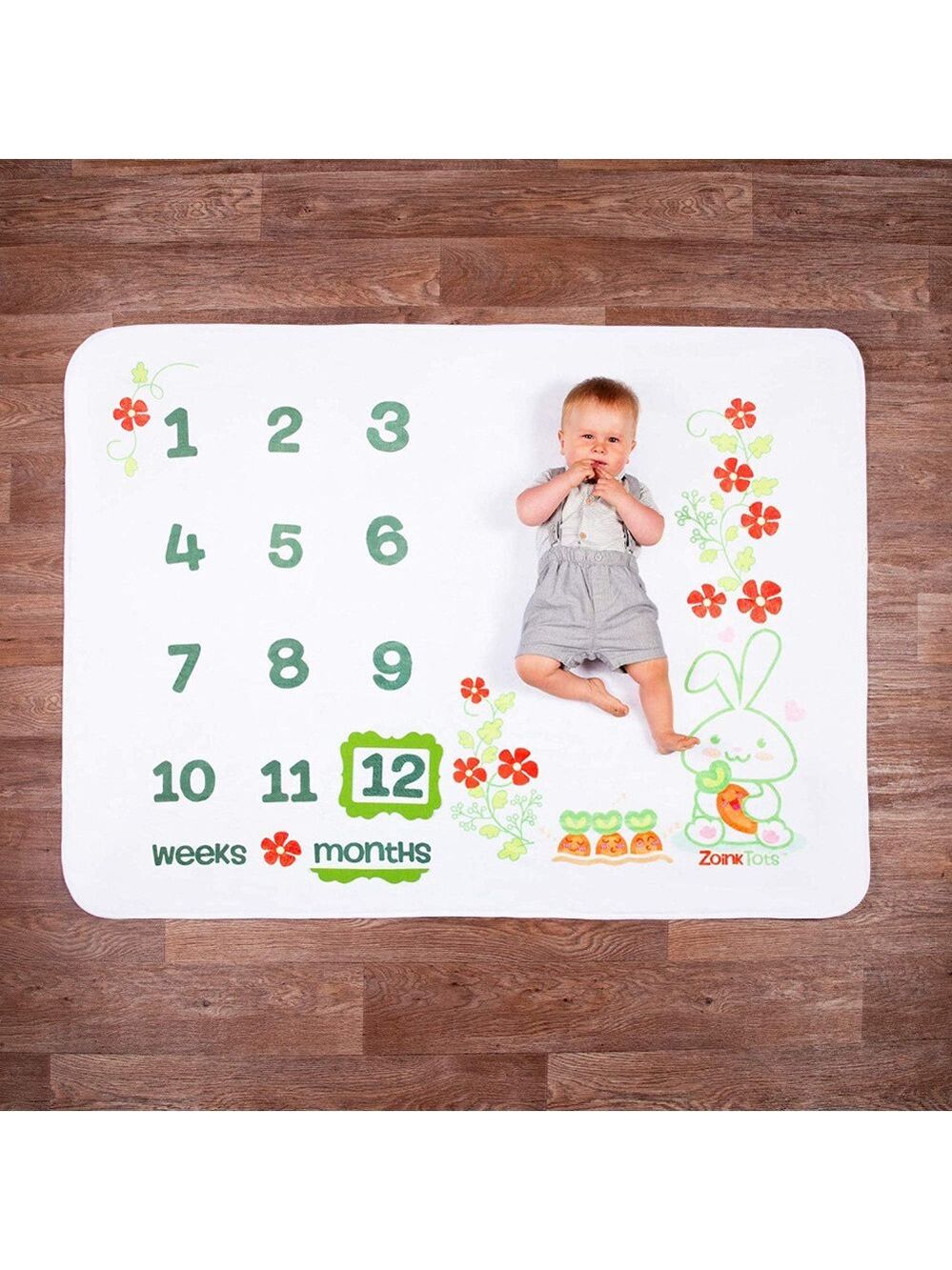 Super soft Fleece baby milestone blanket